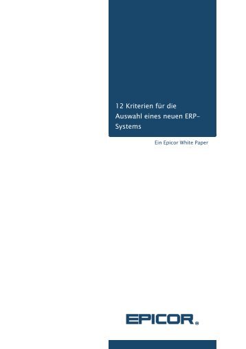 12 Kriterien fÃ¼r die Auswahl eines neuen ERP-Systems - SoftSelect