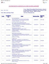 INTERVIEW SCHEDULE FOR SCHOLARSHIP