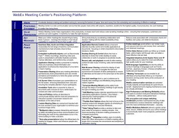 Webex Positioning Statement - Giving Tree Consulting