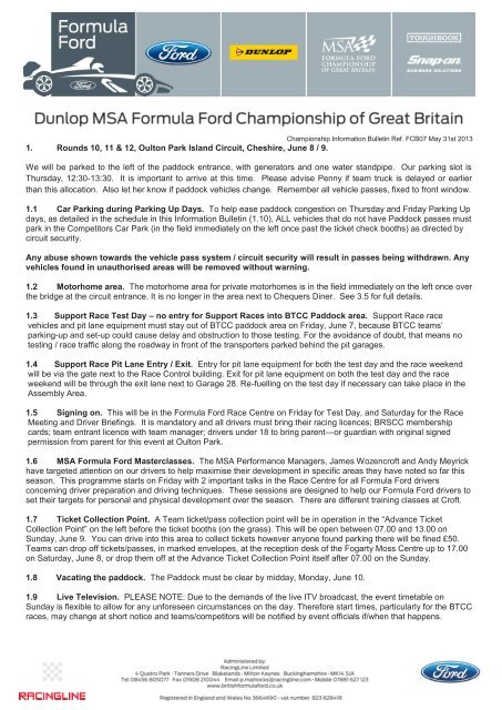 FCB07 pre-OP FF Championship Information - British Formula Ford