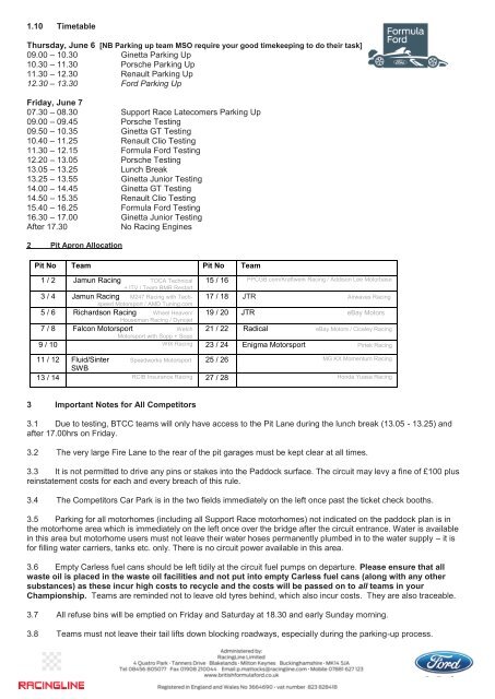 FCB07 pre-OP FF Championship Information - British Formula Ford