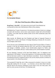 CSL New Chief Executive Officer Takes Office