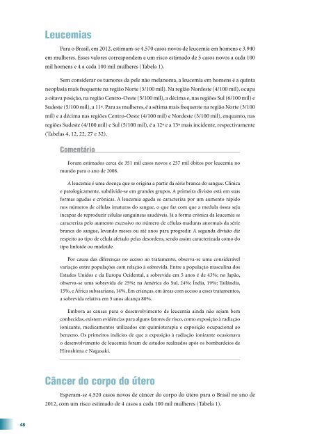 Estimativa 2012: Incidência de Câncer no Brasil 