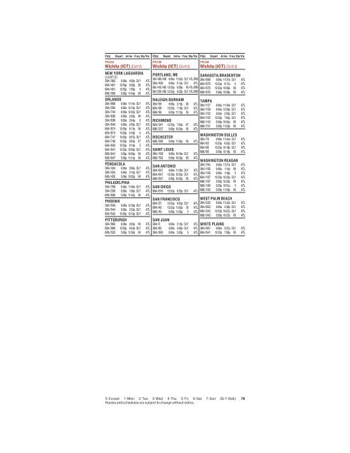 TIMETABLE - Airtran Airways