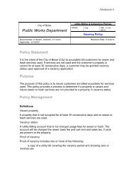 Policy - Public Works - the City of Boise