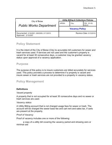 executive briefing document public works the city of boise boise city public works