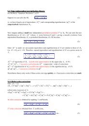 I.1 Time independent perturbation theory