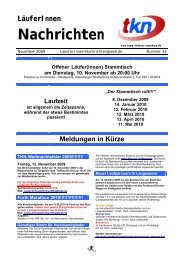 LÃ¤uferInnen Nachrichten November 2009 - Team Klinikum NÃ¼rnberg