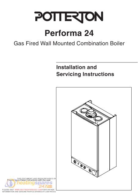 Potterton Performa 24 >> Potterton Performa 24 Installation Manual Heatingspares247 Com Potterton Performa 24 >> Potterton Performa 24 Installation Manual Heatingspares247 Com