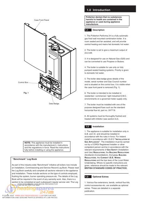 Potterton Performa 24 >> 1 0 Introduction Case Fro Potterton Performa 24 >> 1 0 Introduction Case Fro