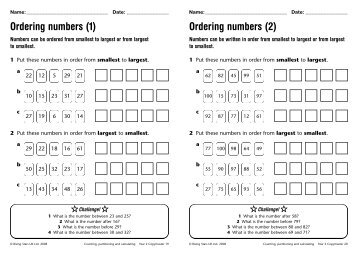 Ordering numbers (1) Ordering numbers (2) - Rising Stars