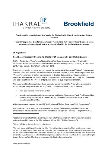 Full Press Release with Attachments - Brookfield Properties