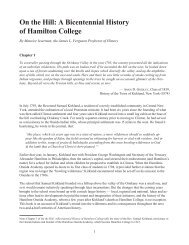 On the Hill: A Bicentennial History of Hamilton College