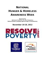 National Hunger and Homeless Awareness Week