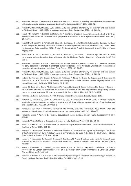 ELENCO PUBBLICAZIONI DAL 1993 A FEBBRAIO 2009 - Data - CPO