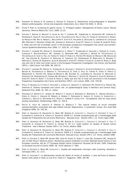 ELENCO PUBBLICAZIONI DAL 1993 A FEBBRAIO 2009 - Data - CPO