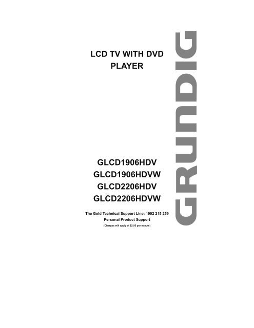 LCD TV WITH DVD PLAYER GLCD1906HDV ... - Grundig Australia
