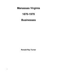 Manassas Virginia 1870-1970 Businesses - Prince William County ...