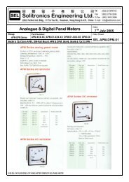 Analogue & Digital Panel Meters - Solitronics