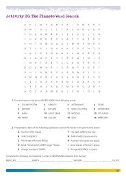 Activity 20: The Planets Word Search