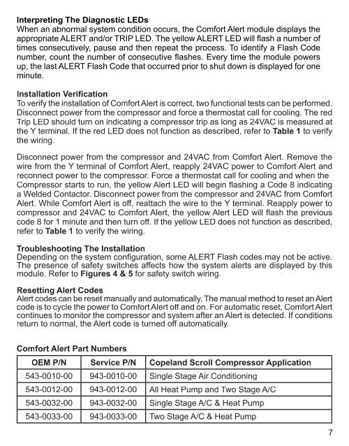 Comfort Alert Users Manual Copeland - Desco Energy