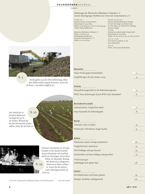 3-2008 zuckerrüben - Anbauempfehlung Zuckerrüben für 2013