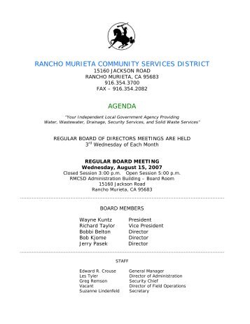Packets - Rancho Murieta Community Services