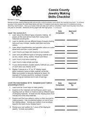 Cassia County Jewelry Making Skills Checklist - University of Idaho ...