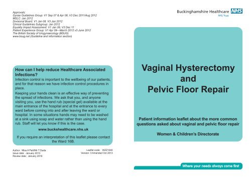 Vaginal Hysterectomy And Pelvic Floor Repair