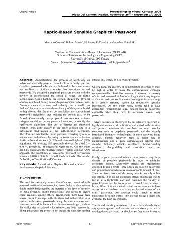 Haptic-Based Sensible Graphical Password - ResearchGate