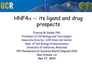 HNF4α -- its ligand and drug prospects - AAPS