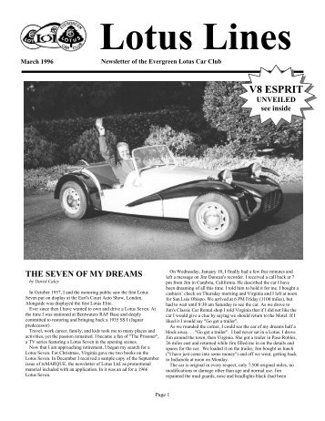 V8 ESPRIT - Evergreen Lotus Car Club