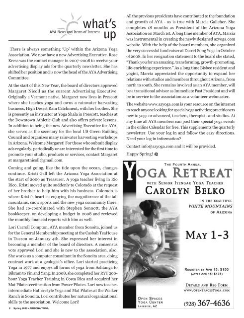 Spring 2009 - Arizona Yoga Association