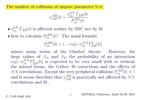 Claudio CIOFI degli ATTI DIFFRACTION on NUCLEI ... - QNP2012