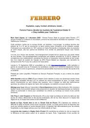 Ferrero France dévoile les lauréats de l'opération Kinder ® « Cinq ...