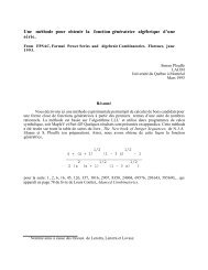 Une méthode pour obtenir la fonction génératrice algébrique ... - arXiv