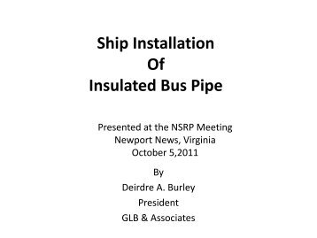 Ship Installation Of Insulated Bus Pipe - NSRP