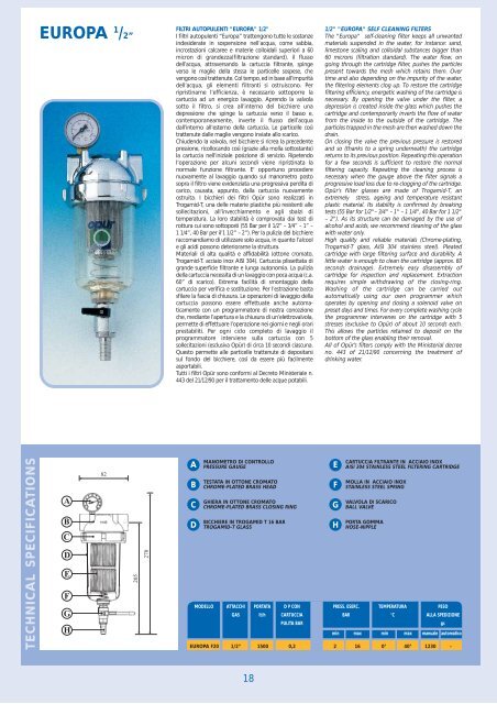 technical specifica tions - Opur