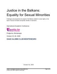 Justice in the Balkans: Equality for Sexual Minorities