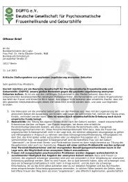 Offener Brief der DGPFG zur Legalisierung anonymer Geburten