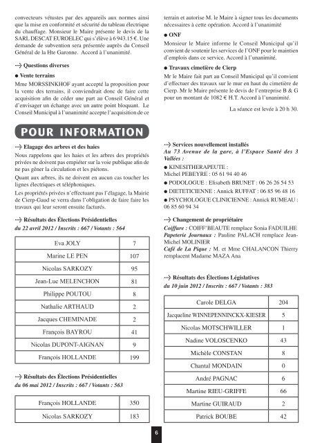 bulletin municipal de juillet 2012 - Cierp-Gaud