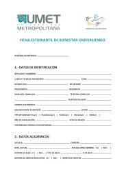 FICHA ESTUDIANTIL DE BIENESTAR UNIVERSITARIO - umet