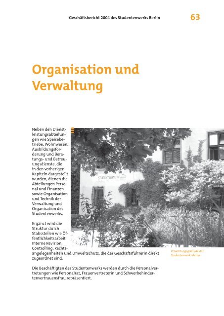 Organisation und Verwaltung - Studentenwerk Berlin