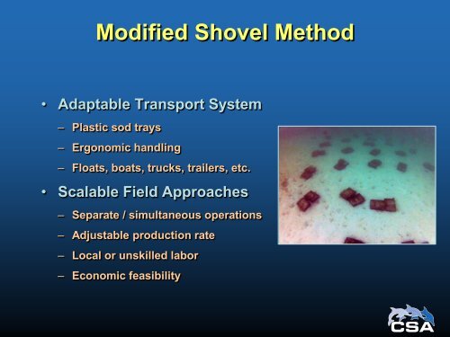 MODIFIED SHOVEL METHOD - Restore America's Estuaries