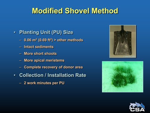 MODIFIED SHOVEL METHOD - Restore America's Estuaries