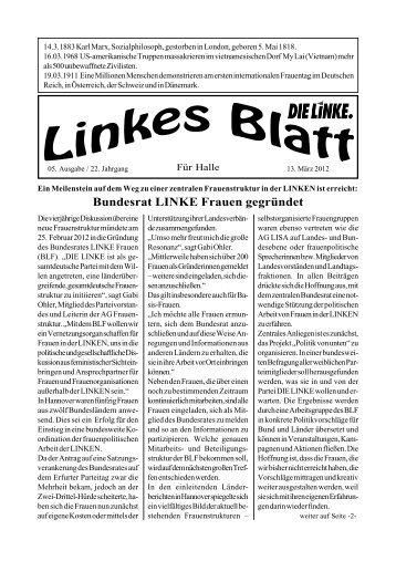 Ausgabe Nr. 5 vom 13. MÃ¤rz 2012 - DIE LINKE. Halle /Saale