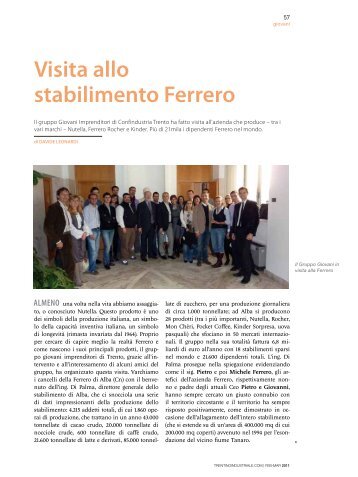 Visita allo stabilimento Ferrero - Giovani Industriali Trento