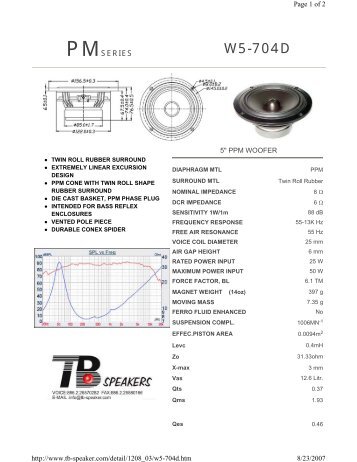 Tang Band W5-704s (pdf) - AmpsLab.com