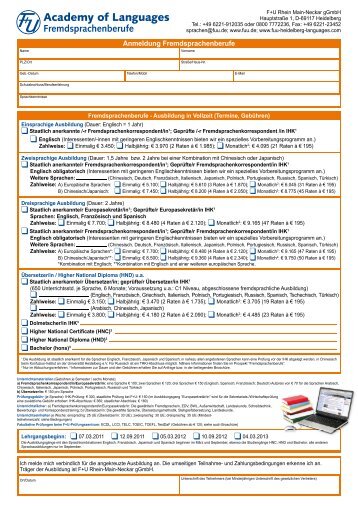 Fremdsprachenberufe - F+U Academy of Languages Heidelberg