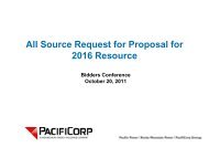 Bidders Conference - PacifiCorp